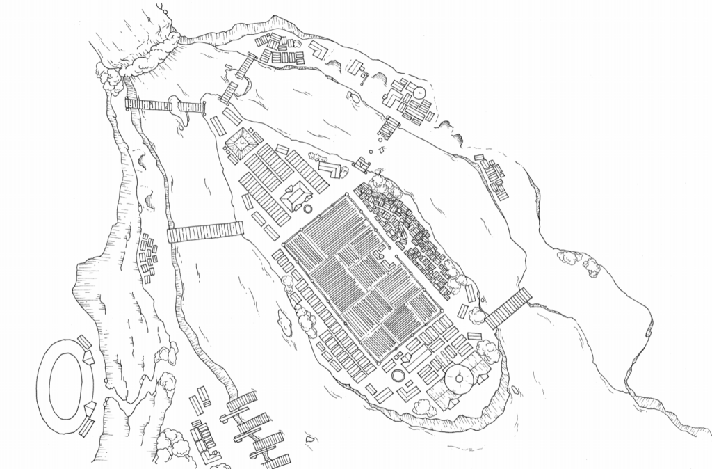 Twin Falls Map Illustration